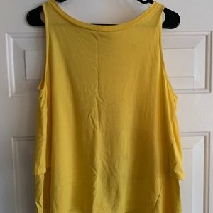 Loft | Yellow Ruffle Tank Top | M